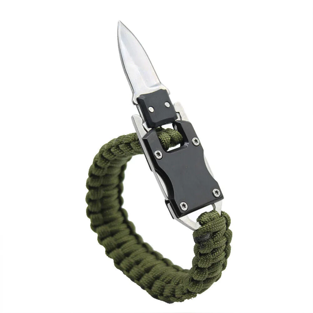 US 2-4 Pack Paracord Bracelet Survival Tactical Wrist Band Braided EDC Survival